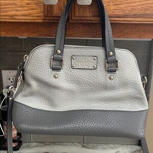 Kate Spade Lainey Grove Court pebbled leather satchel Gray Removable Strap